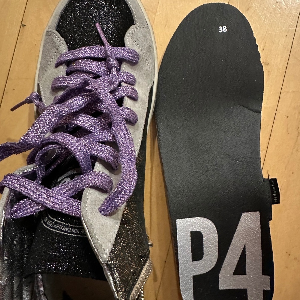 Like new P448 Hi Top glitter platform sneaker, 38/8   CB2322 - Picture 10 of 10